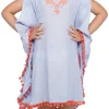 America & Beyond Periwinkle Orange Detail Cover-Up Best