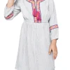 America & Beyond Striped Floral Dress Best