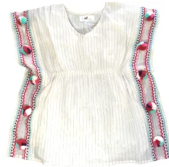 America & Beyond Zephyr Detail Detail Cover-Up, Beige/Gold Stripe Best