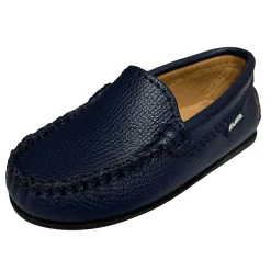 Atlanta Mocassin Boy's and Girl's Loafers, Blue Little Grainy Hot