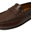 Atlanta Mocassin Boy's and Girl's Smooth Leather Penny Loafers, Brown Sierra Antik Best