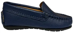 Atlanta Mocassin Boy's and Girl's Loafers, Blue Little Grainy Hot