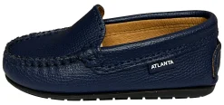Atlanta Mocassin Boy's and Girl's Loafers, Blue Little Grainy Hot