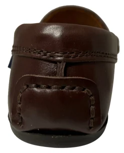 Atlanta Mocassin Boy's and Girl's Smooth Leather Penny Loafers, Brown Sierra Antik Best