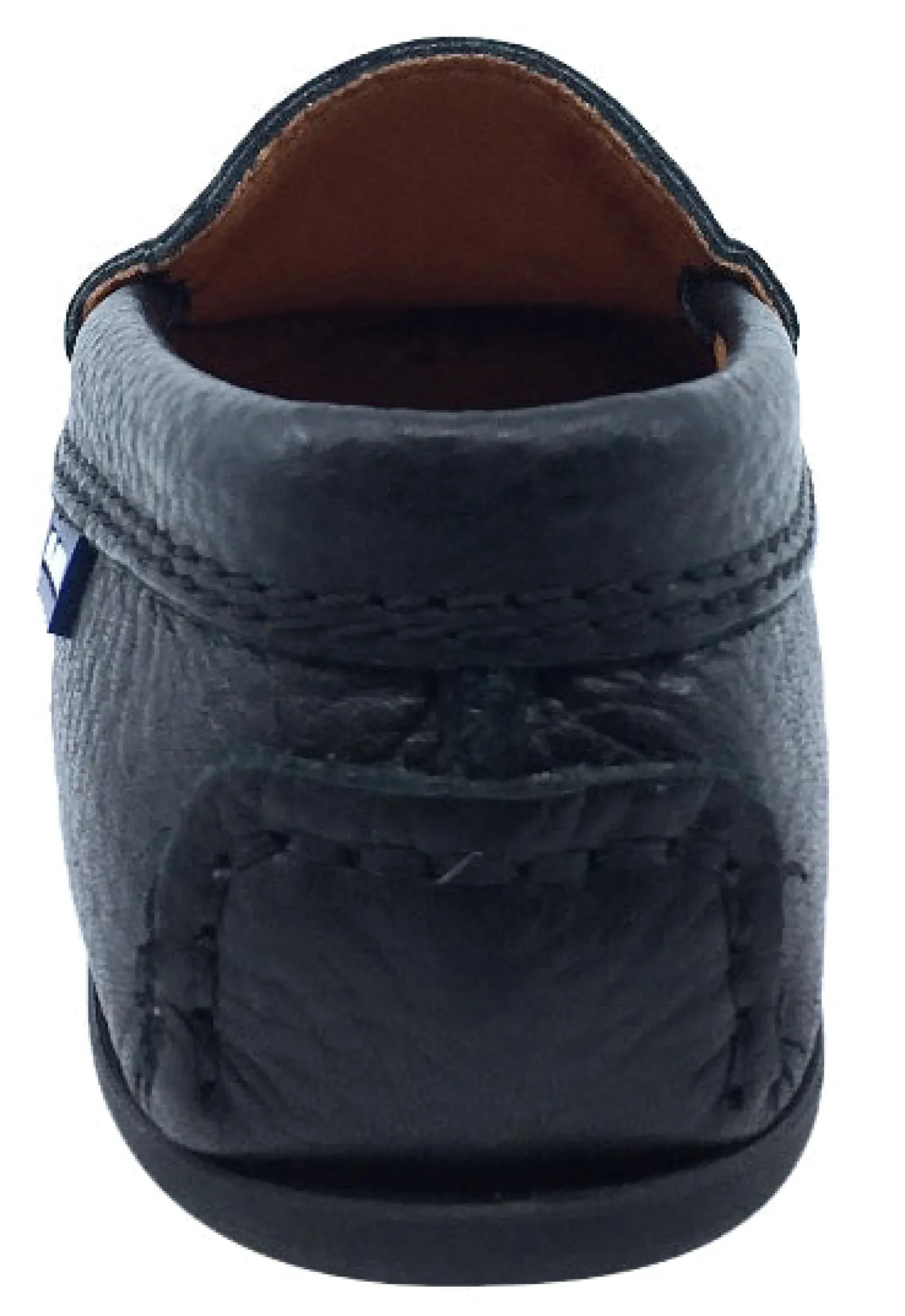 Atlanta Mocassin Boy's and Girl's Pebbled Leather Loafers, Black Outlet