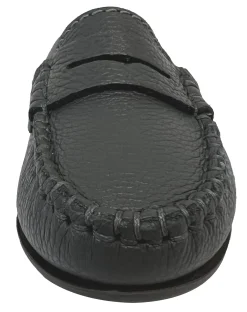 Atlanta Mocassin Boy's and Girl's Pebbled Leather Loafers, Grey Hot
