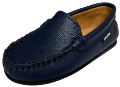 Atlanta Mocassin Boy's and Girl's Loafers, Blue Little Grainy Hot