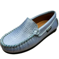 Atlanta Mocassin Atlanta Moccasin Boy's and Girl's Originals 015 Plain Vamp Loafers - Blue Cashemire Foggi Clearance