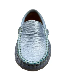 Atlanta Mocassin Atlanta Moccasin Boy's and Girl's Originals 015 Plain Vamp Loafers - Blue Cashemire Foggi Clearance