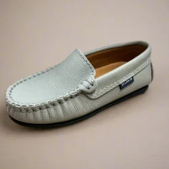 Atlanta Mocassin Atlanta Moccasin Boy's and Girl's Originals 015 Plain Vamp Loafers - Grey Stone Safiano Online