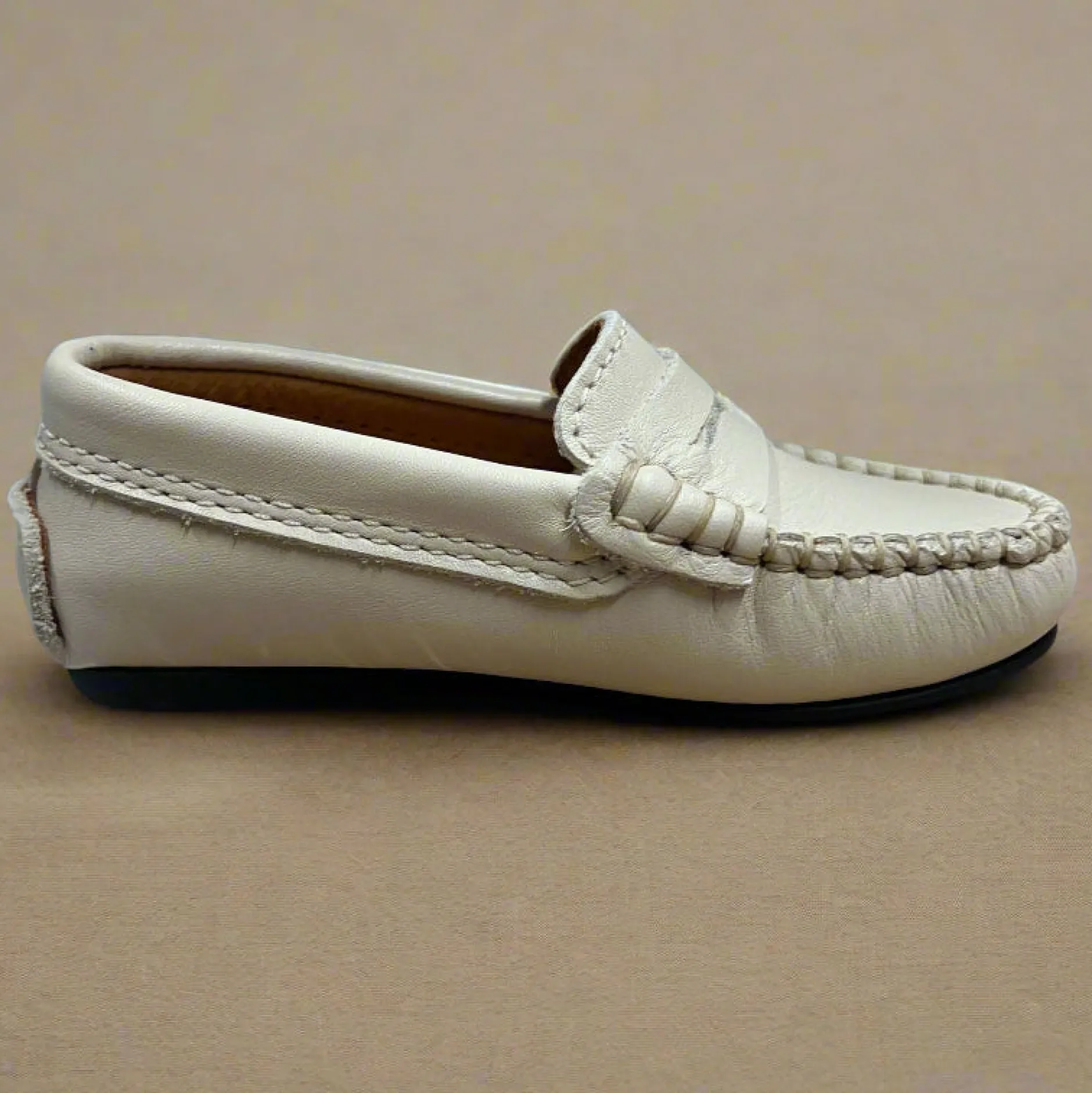 Atlanta Mocassin Atlanta Moccasin Boy's and Girl's Originals 032 Penny Loafer - Sand Smooth Sale