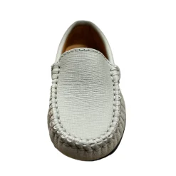 Atlanta Mocassin Atlanta Moccasin Boy's and Girl's Originals 015 Plain Vamp Loafers - Grey Stone Safiano Online