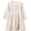 Beet World Lulu Dress, Oatmeal Stripe Clearance