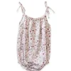 Beet World Strap Romper, Pink Ditsy Hot