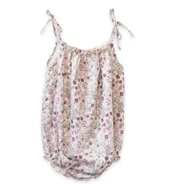 Beet World Strap Romper, Pink Ditsy Hot