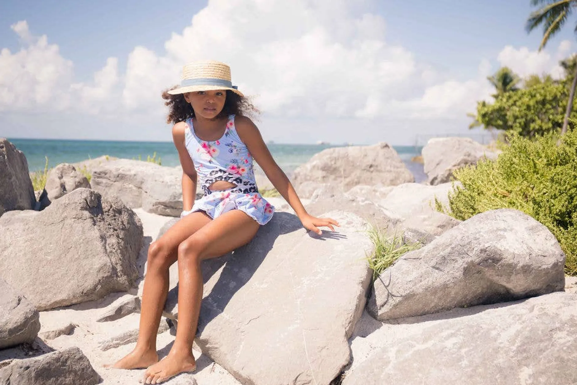 Blueberry Bay Dream Weaver Boater Style Sun Hat Sale