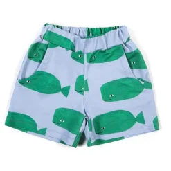 Don't Grow Up Organic Whales on Blue Shorts Fashion