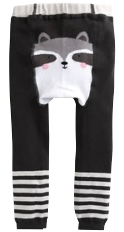 Eva & Elvin Girl's Black Tights Cotton Raccoon Discount