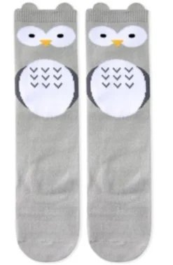 Eva & Elvin Grey Owl Knee Socks Clearance