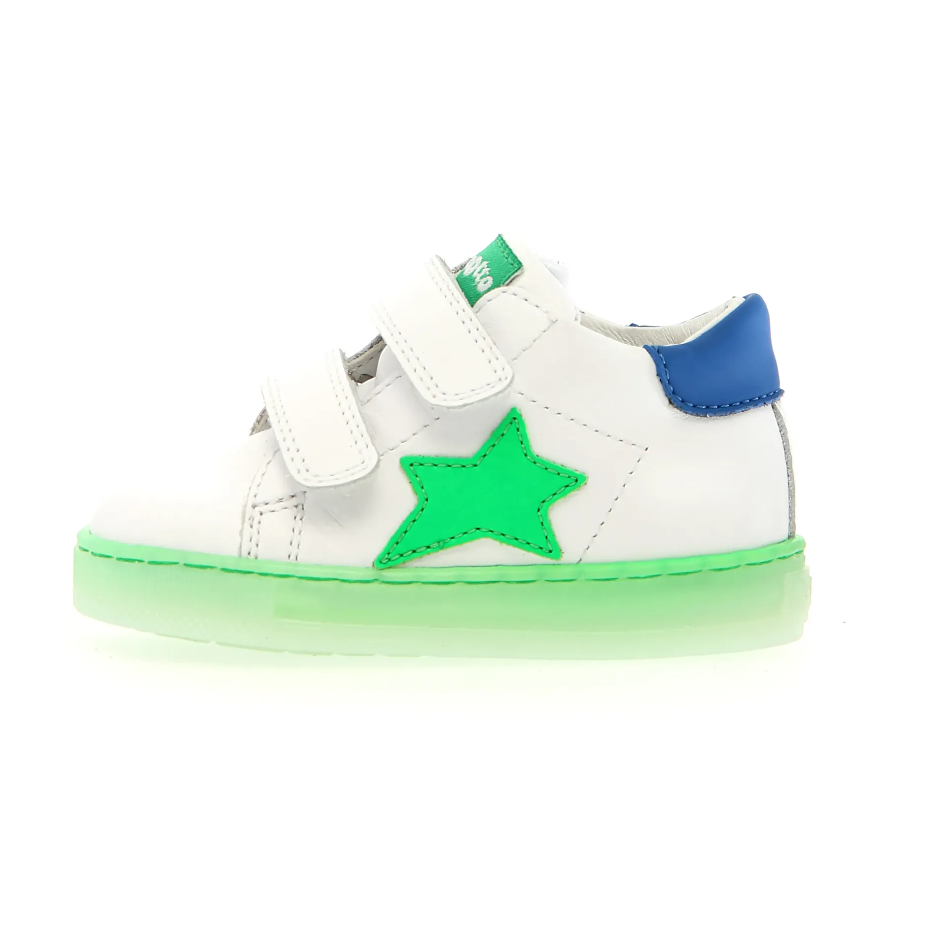 Falcotto Boy's And Girl's Sasha Vl Casual Shoes - White / Green Fluo Fashion