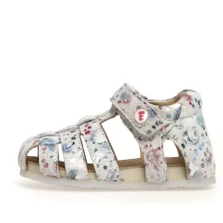 Falcotto Girl's Alby Suede Sandals - Flowery White Online