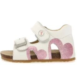 Falcotto Girl's Aryl Sandals - White / Pink Hot