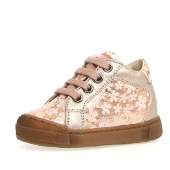 Falcotto Girl's Metallic Pebbled Patiula Zip Sneakers, Pink-Nut Hot