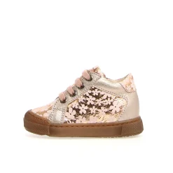 Falcotto Girl's Metallic Pebbled Patiula Zip Sneakers, Pink-Nut Hot