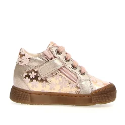 Falcotto Girl's Metallic Pebbled Patiula Zip Sneakers, Pink-Nut Hot