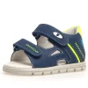Falcotto Glimmery Boy's and Girl's Sandals - Azure/Yellow Fluo Clearance