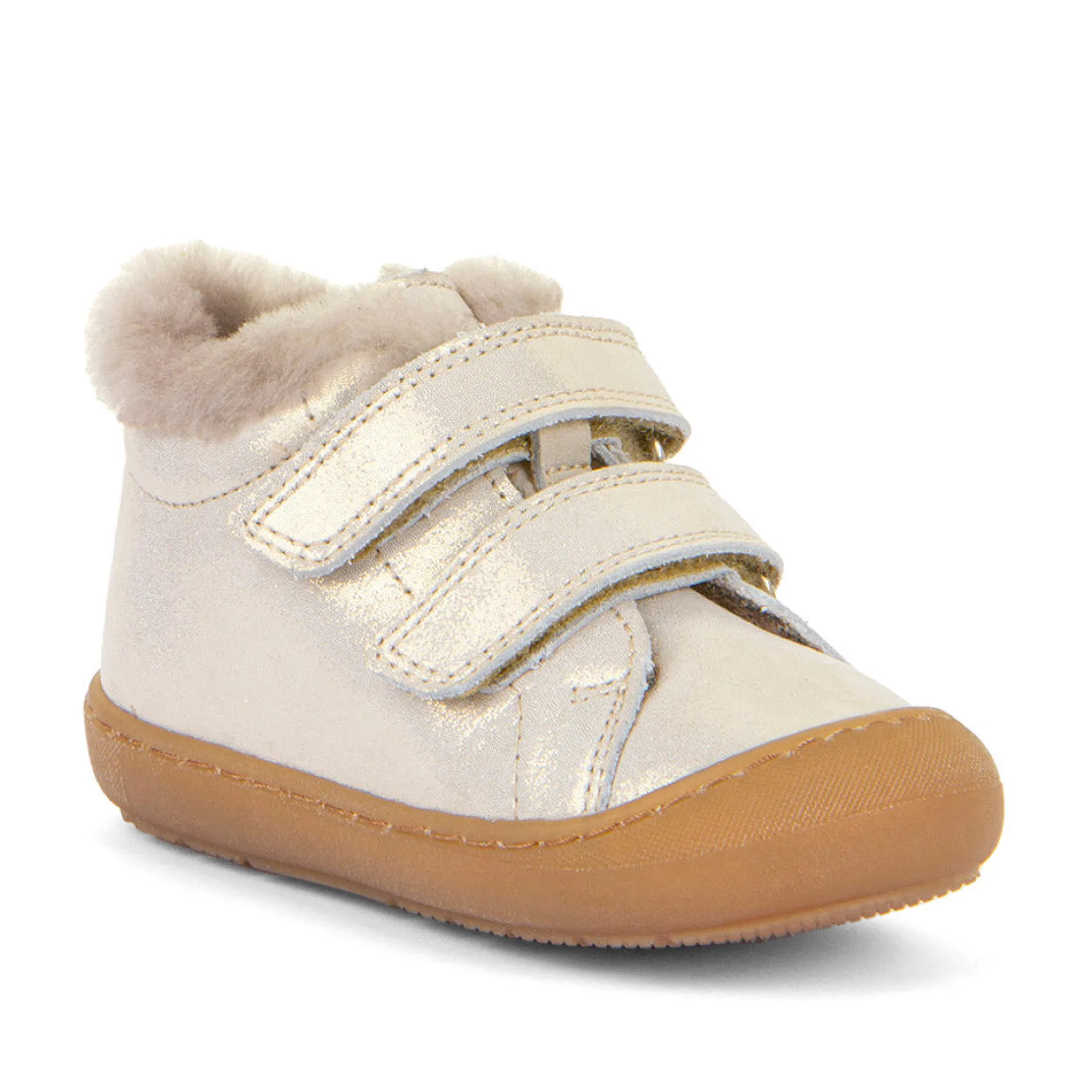 Froddo Girl's Ollie S Furry Casual Shoes - Gold Shine Clearance