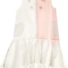 Fun & Fun Girl's BDR3297 Striped Dress - Peach, Cream Clearance