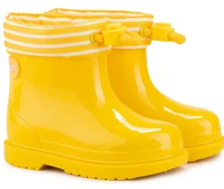 Igor Boy's and Girl's Bimbi Navy Rain Boots, Yellow Clearance