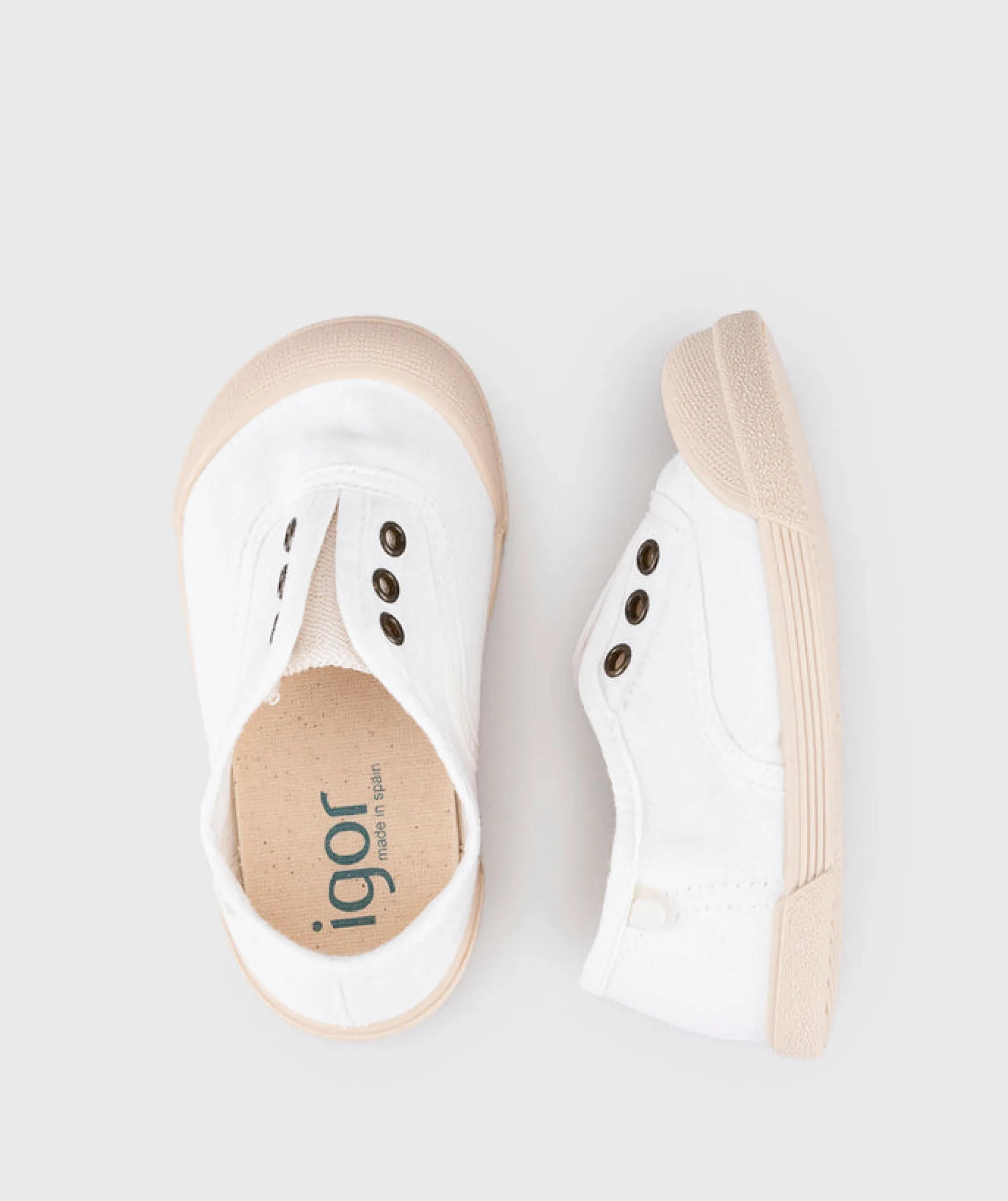 Igor Boy's And Girl's Lona Laceless Shoes - Blanco Sale