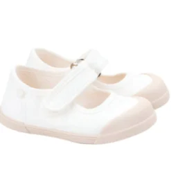 Igor Girl's Lona Mercedes Shoes - Blanco Outlet