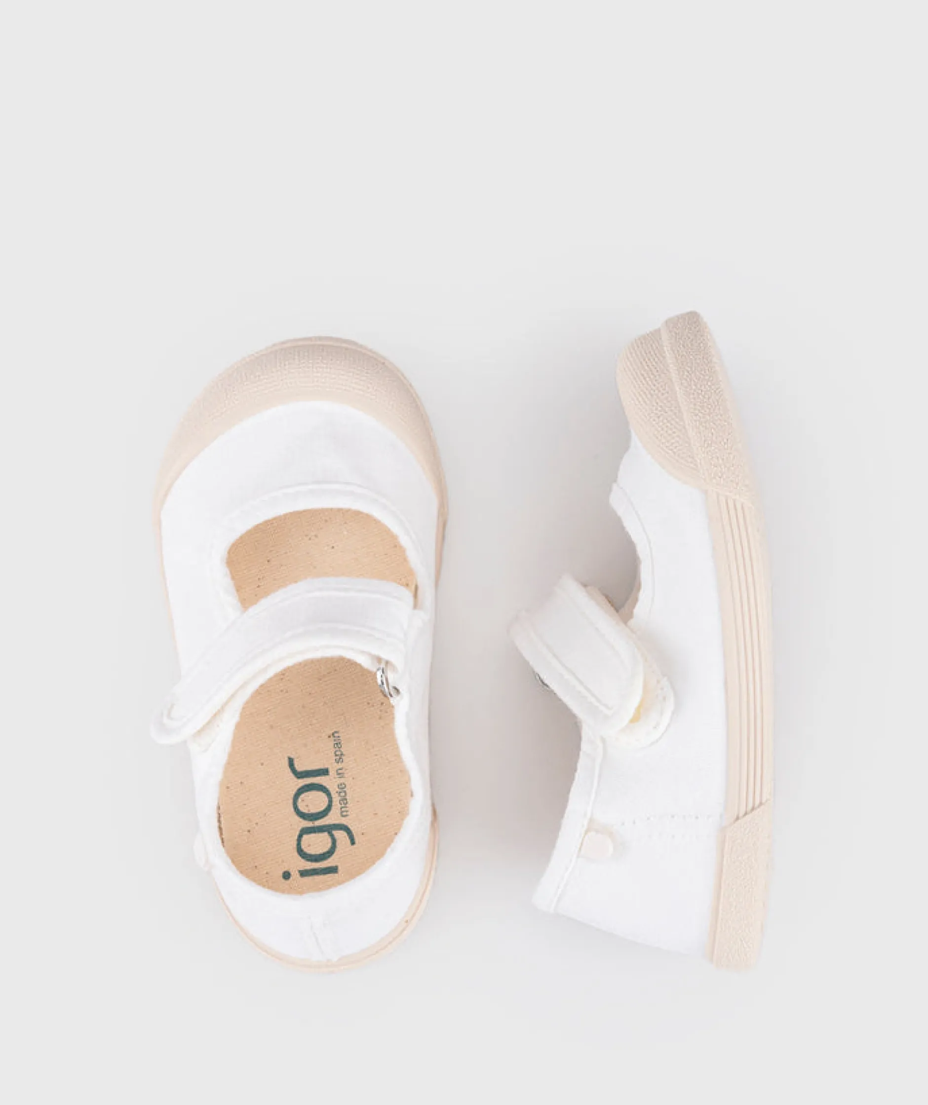 Igor Girl's Lona Mercedes Shoes - Blanco Outlet