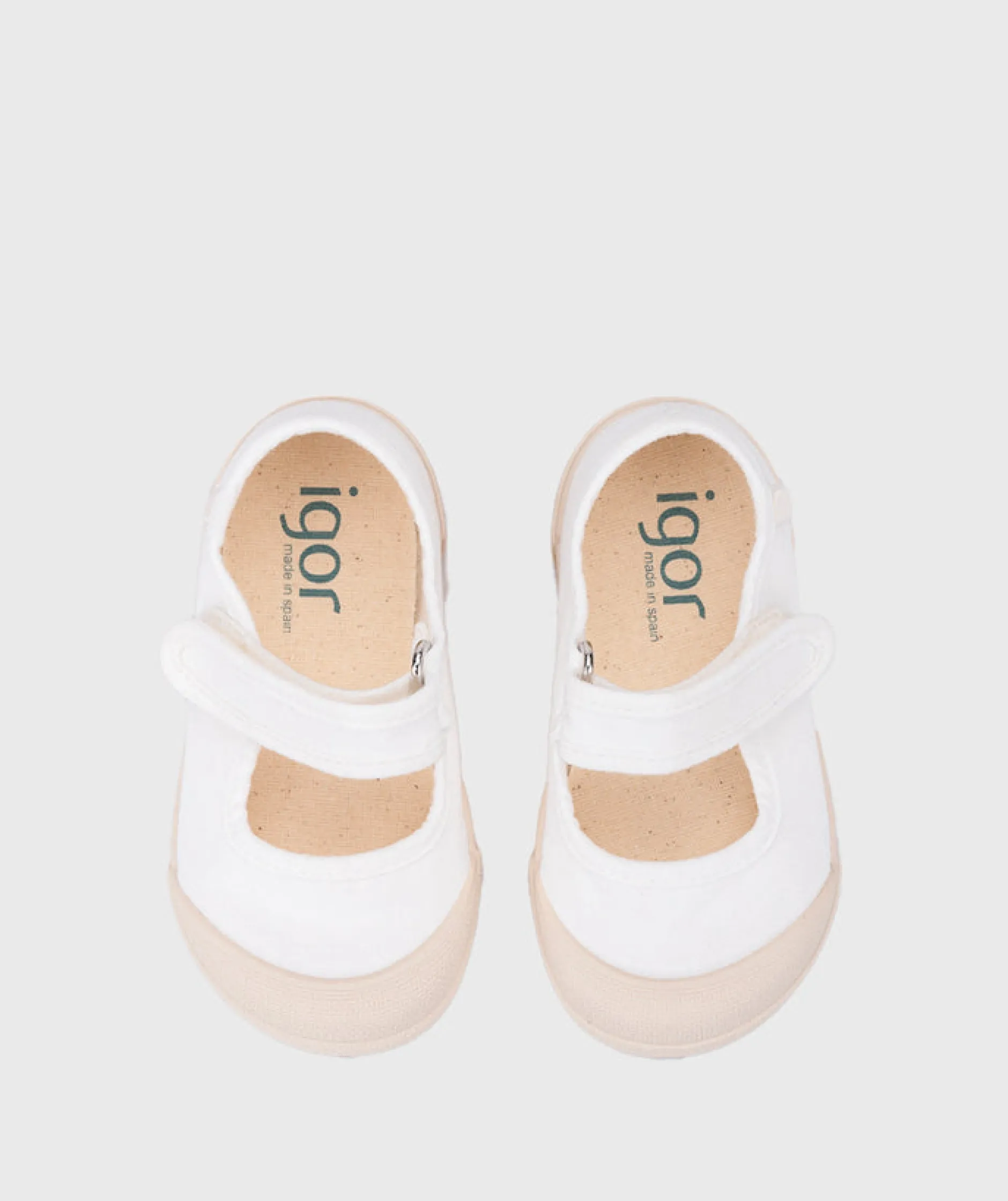 Igor Girl's Lona Mercedes Shoes - Blanco Outlet