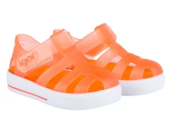 Igor S10171 Girl's and Boy's Star Sandal - Naranja Outlet