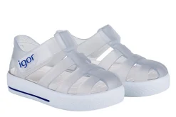 Igor S10171 Girl's and Boy's Star Clear Sandal Sale