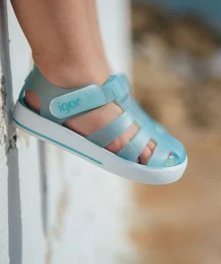 Igor S10171 Girl's and Boy's Star Sandals - Aqua Fashion