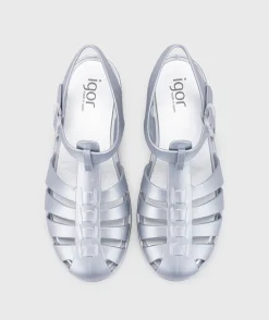 Igor Women's Biarritz Metal Sandals - Plata Clearance