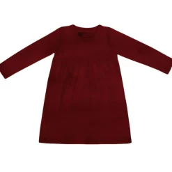 Kidential Natural Dye- Long Sleeve Knit Dress, Brick Red Discount