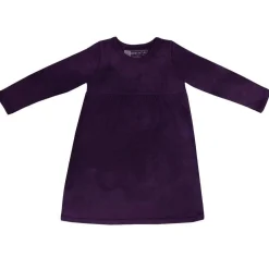 Kidential Natural Dye Long Sleeve Knit Dress, Eggplant Fashion