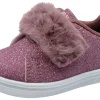 Lelli Kelly Girl's Pink Sparkle Hook and Loop Faux Fur Sneakers Online