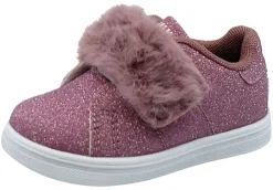 Lelli Kelly Girl's Pink Sparkle Hook and Loop Faux Fur Sneakers Online