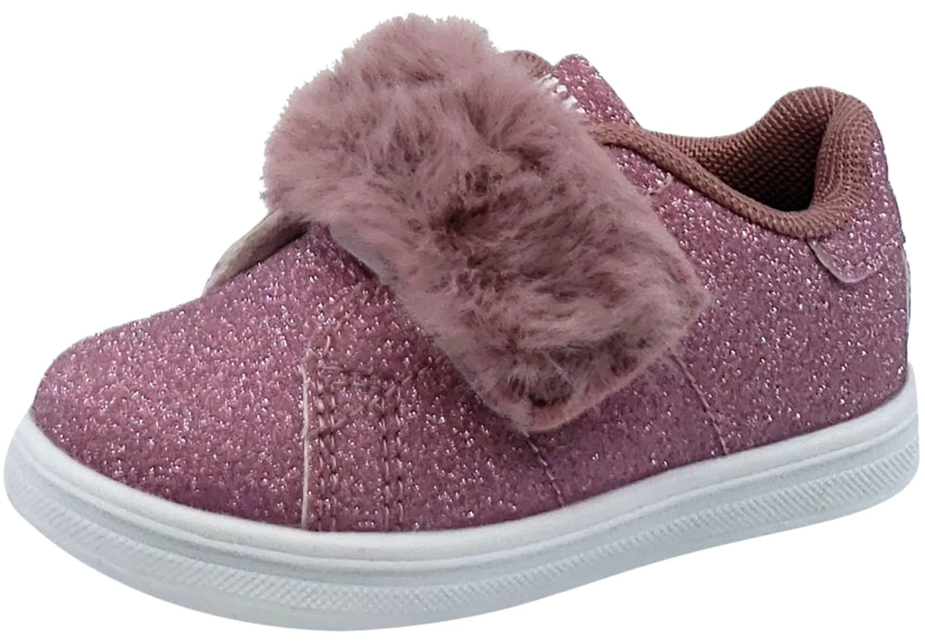 Lelli Kelly Girl's Pink Sparkle Hook and Loop Faux Fur Sneakers Online