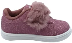 Lelli Kelly Girl's Pink Sparkle Hook and Loop Faux Fur Sneakers Online