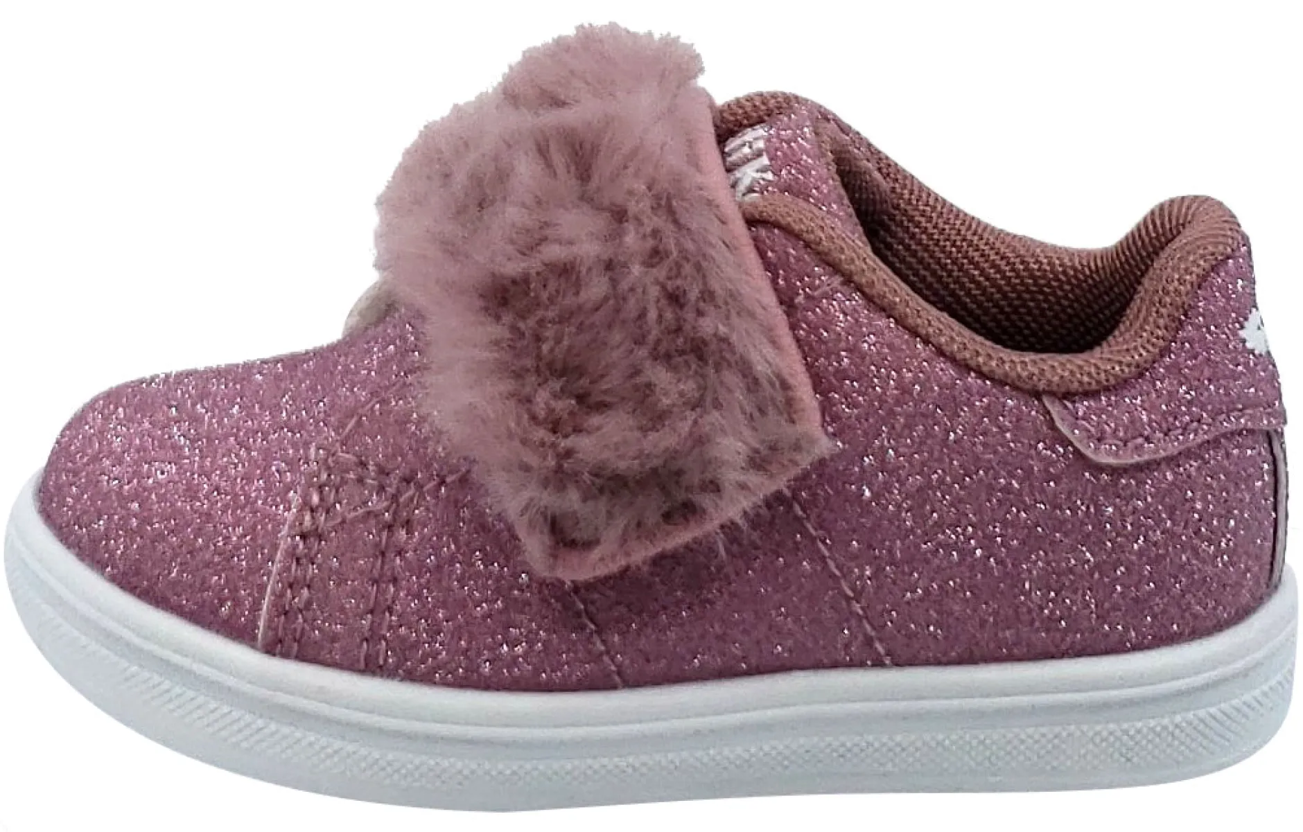 Lelli Kelly Girl's Pink Sparkle Hook and Loop Faux Fur Sneakers Online