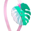 Lilies & Roses NY Girl's Tropical Leaf Light Pink Headband Fashion