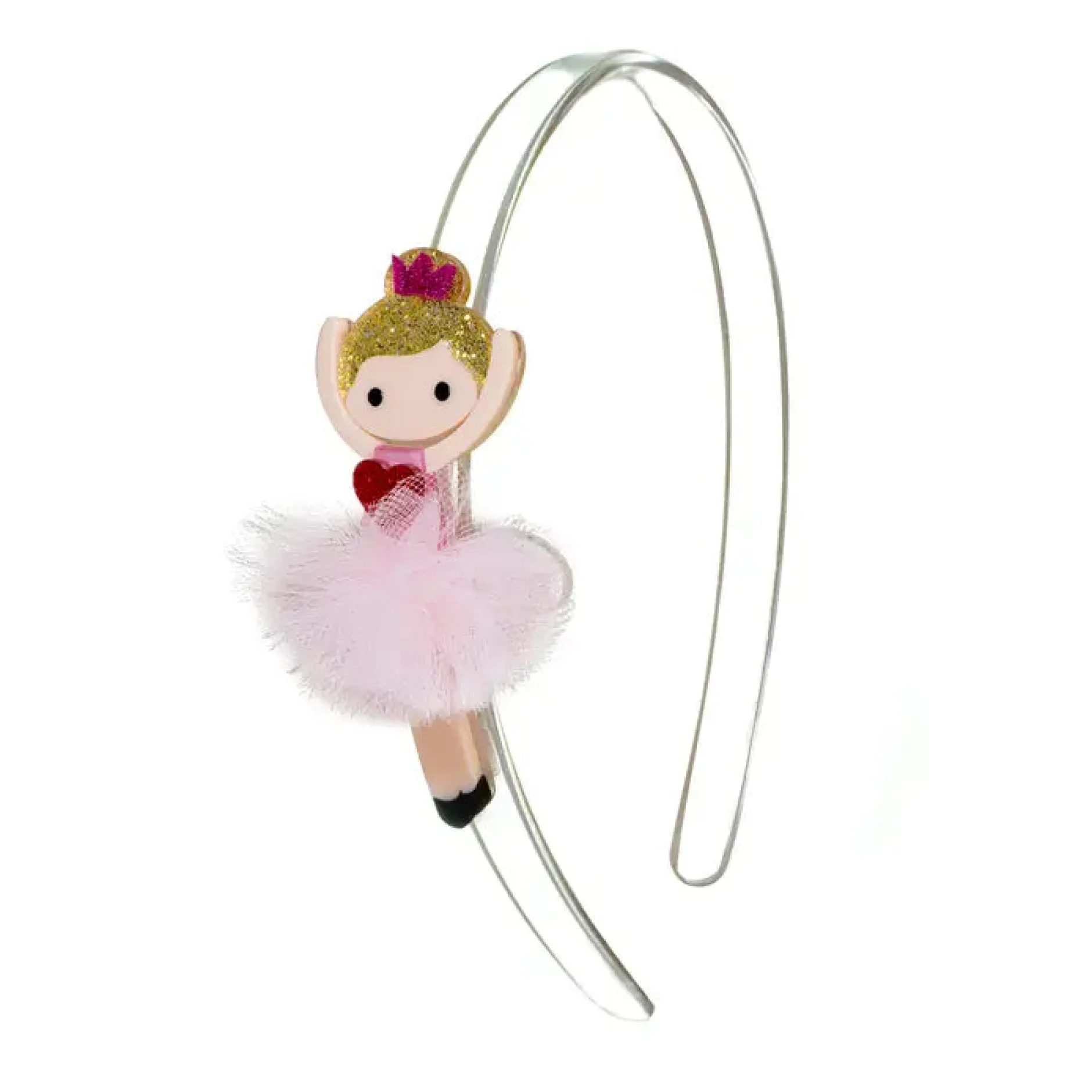 Lilies & Roses NY VAL-Ballerina Heart Headband, Pale Pink Hot